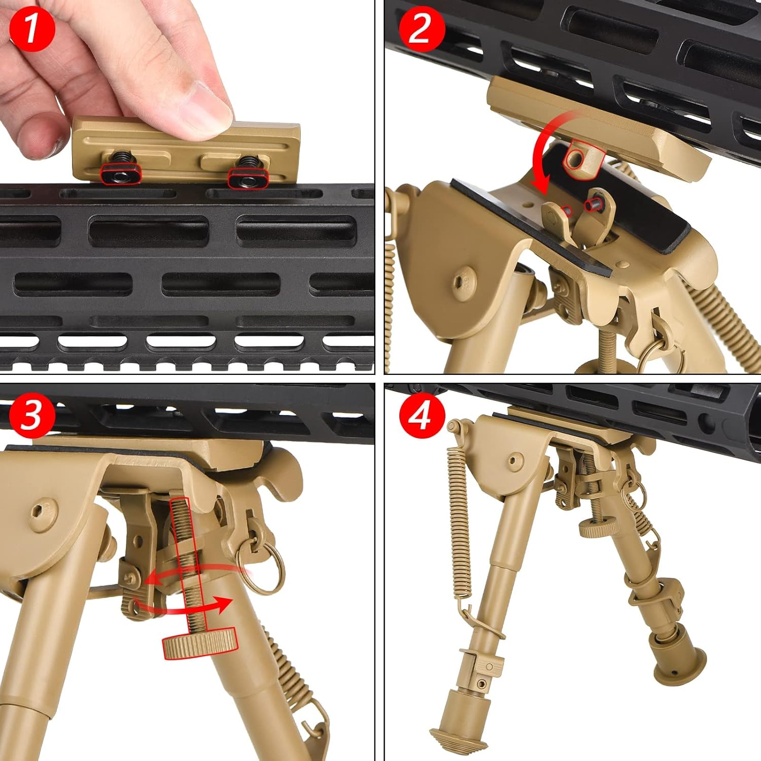 CVLIFE Bipod Adapter Bipod Mount for M-Rail 4 T-Nuts 4 Screws and 1 Wrench : Everything Else