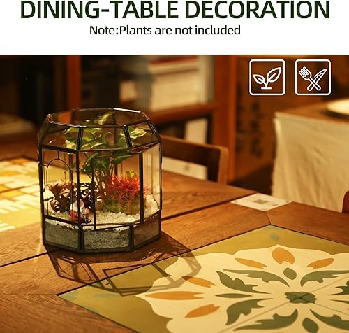 Miniatura 6 de REDHUGO Terrario de vidrio grande hecho a mano, caja de exhibición de centro de mesa, contenedores de macetas de regalo, terrarios de interior, casa