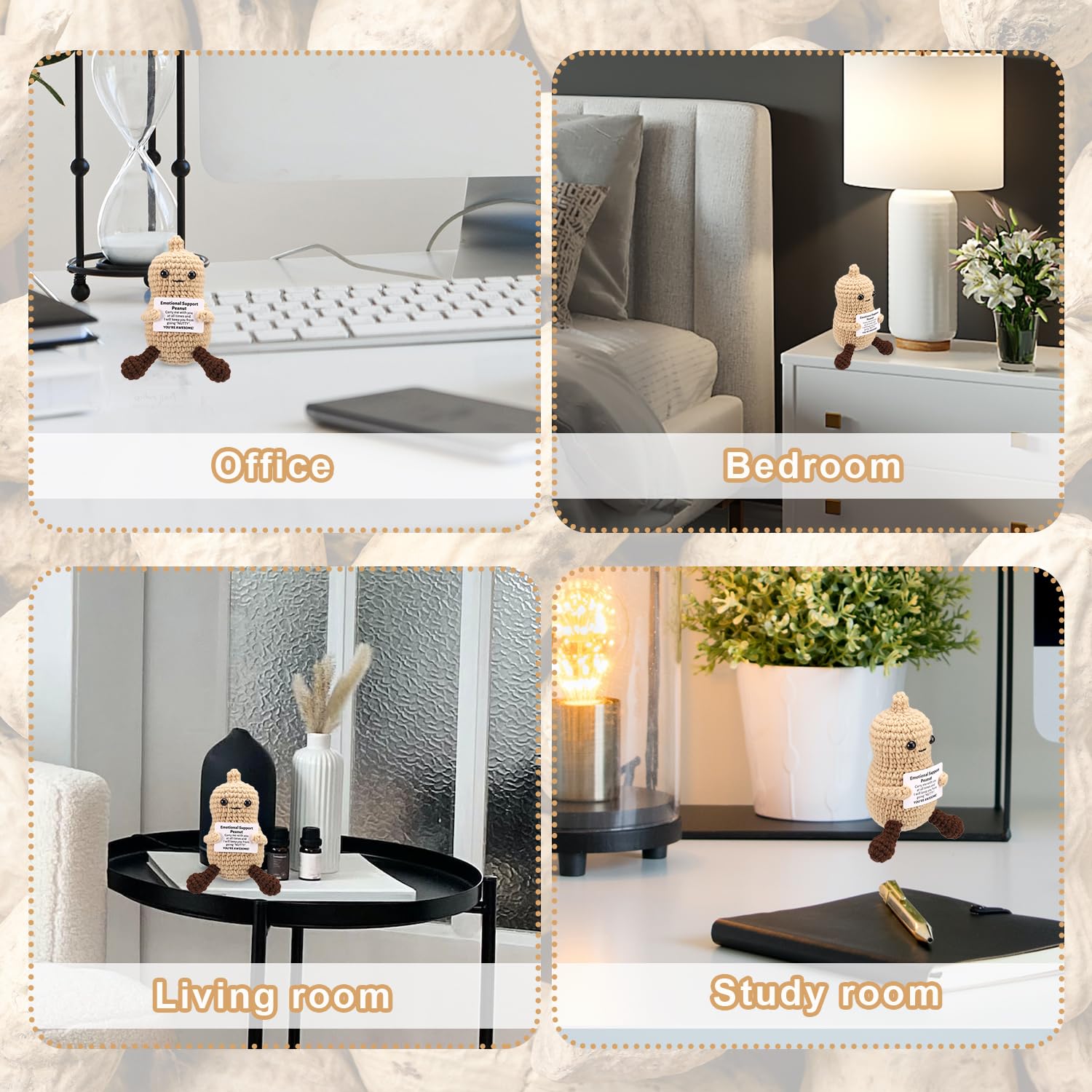 TOYMIS Arachidi Positive 10cm Uncinetto Peluche Emozionale Regali