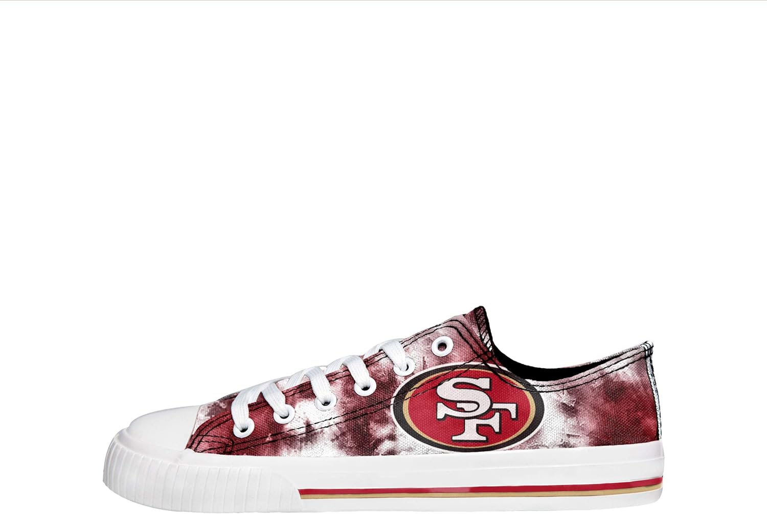 FOCO San Francisco 49ers NFL Womens Low Top Tie Dye Canvas Shoes - 10 - Image 3