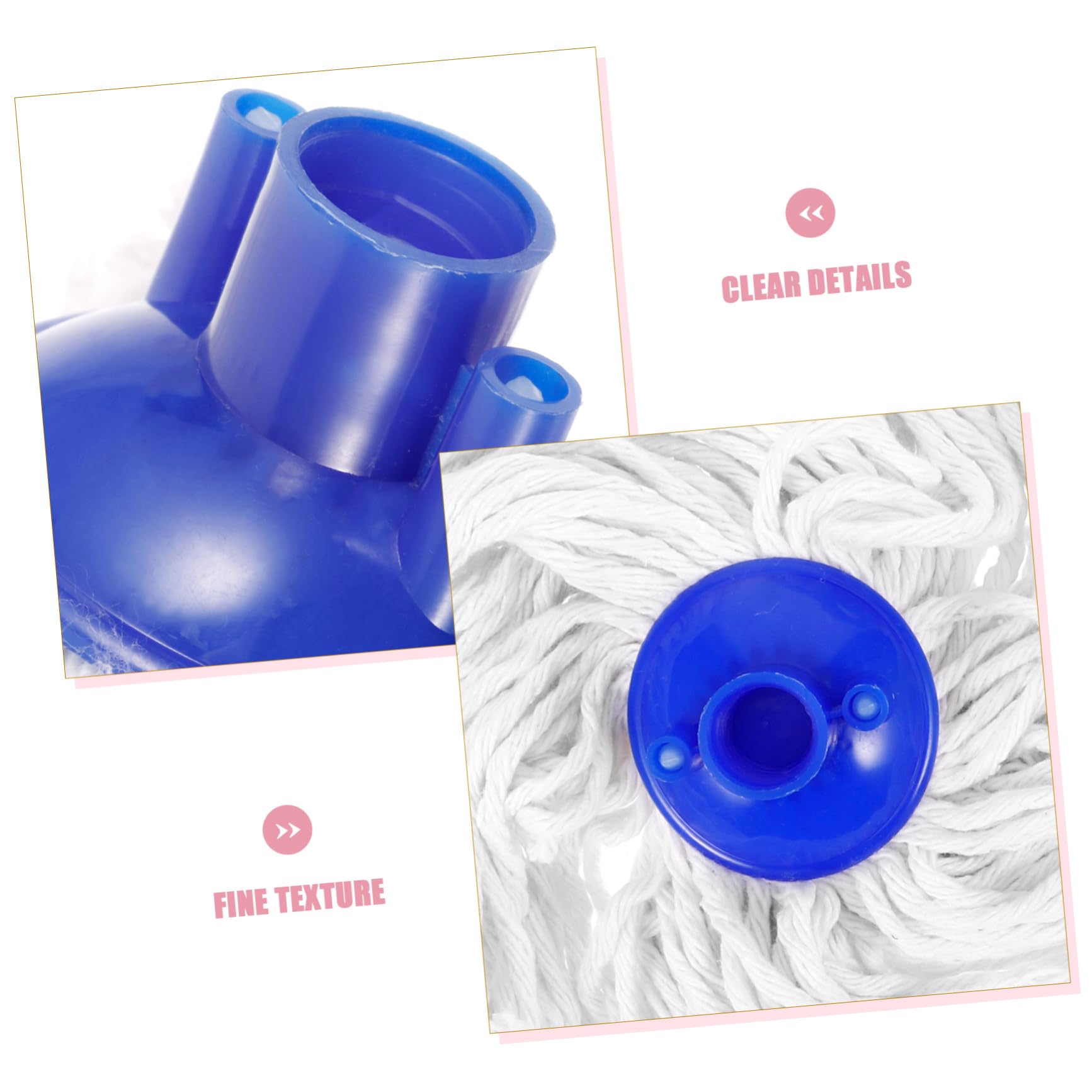 Cabezal de Fregona Práctico 3 Piezas Recambio de Trapeador de Algodón Absorbente Rápido para Limpieza del Hogar Suelos Madera Cerámica Linóleo