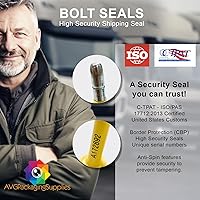 Vista 4 de Sellos de pernos de marca – (250 unidades) sello de envío de alta seguridad con numeración progresiva de impresión – A prueba de manipulaciones