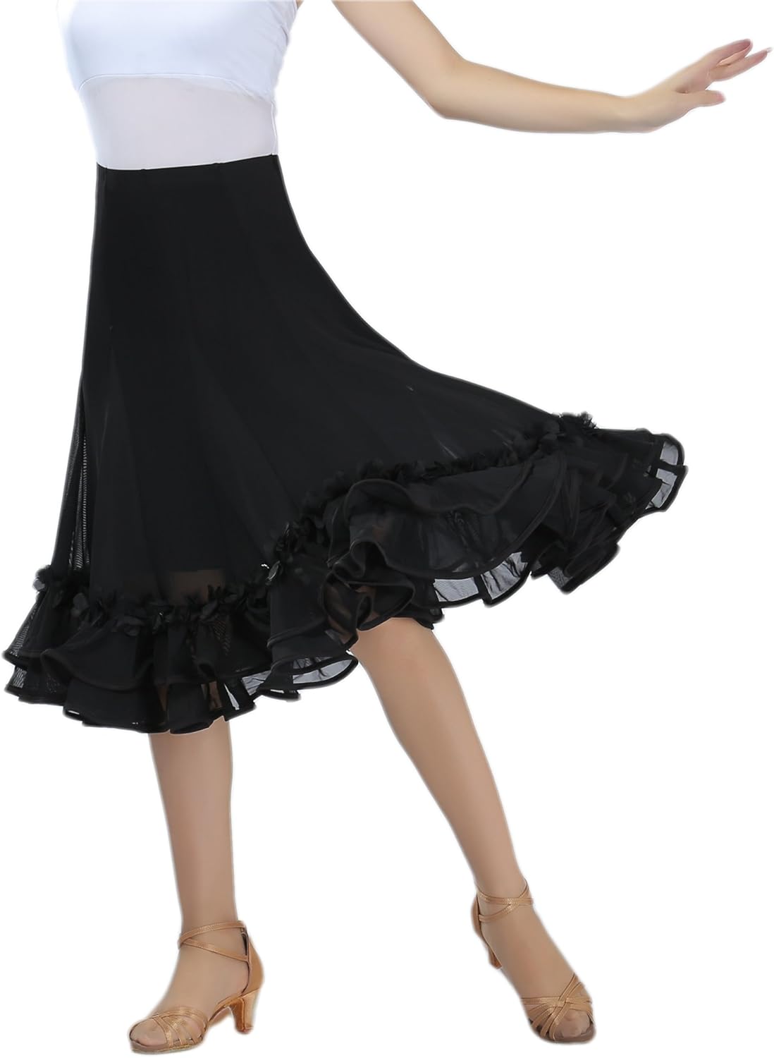 CISMARK Elegant Ballroom Dance Latin Dance Skirt for Women - Image 3