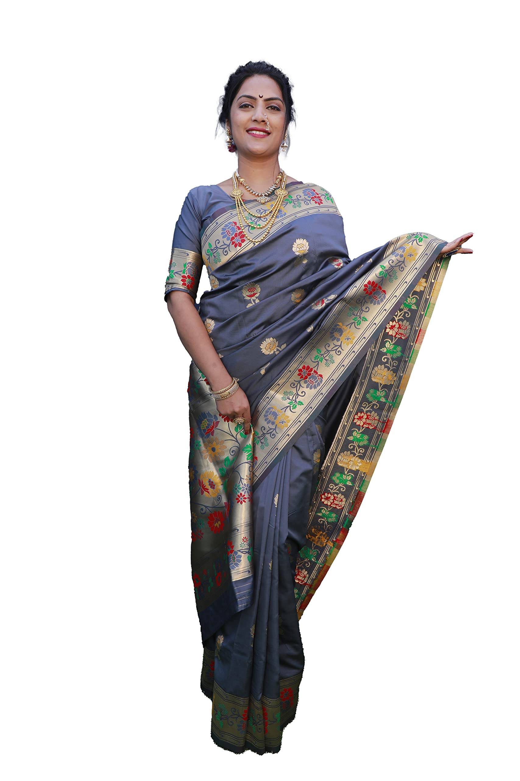 VivasyWomen's Premium Pure Silk Saree Indian Ethnic Dresses Wedding Sari with Blouse