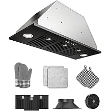 36 inch Built in/Insert Range Hood 900 CFM, Stainless Steel - Black
