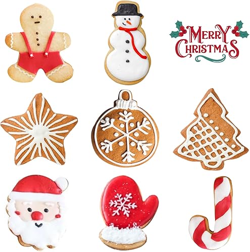 Miniatura 2 de Cortadores de galletas 8 piezas, cortadores de galletas de Navidad, de 3 a 3.5 pulgadas