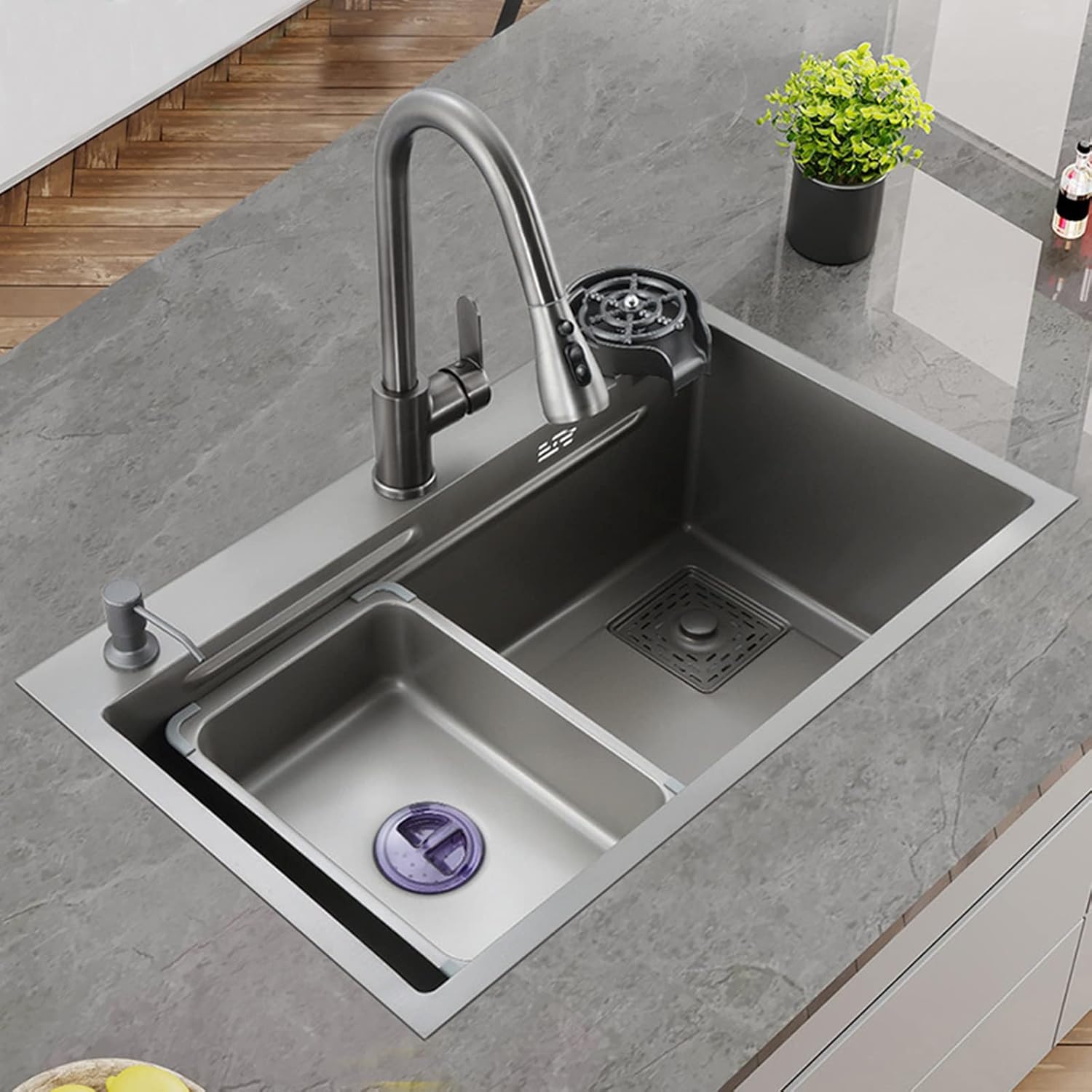 Kitchen Sink 304Stainless Steel Nano Sink Bar Sink,Single Bowl Drop in