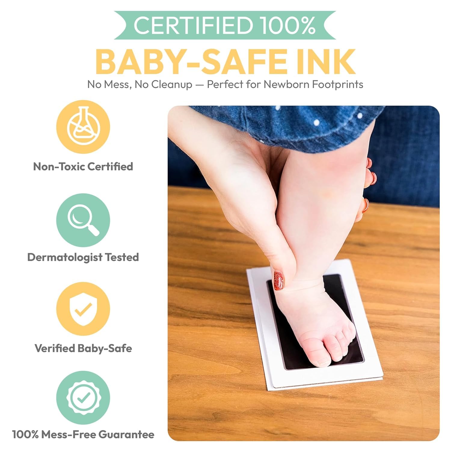 Ecxy Enterprise Gifts Clean Touch Ink Pad for Baby Handprints and Footprints Inkless Infant Hand and Foot Stamp 1