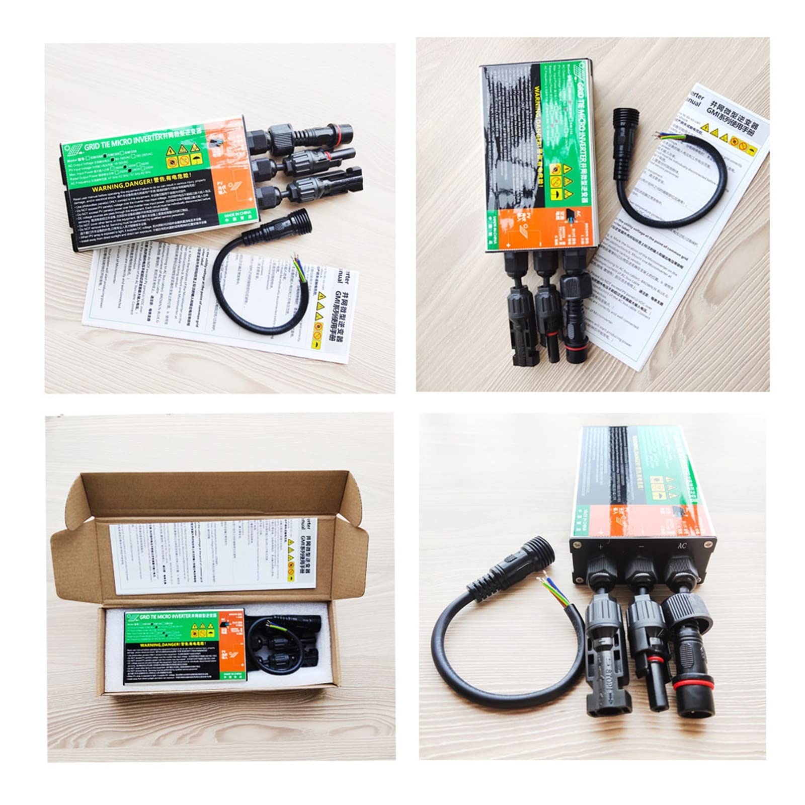 Seria 260 W 300 W 350 W Solar Grid Tie Micro Waterproof Inverter DC 18V-50V do AC110V-230V 50HZ/60HZ Solar PV Inverter (Gmi260w, 18V-50VDC-180V-280VAC)