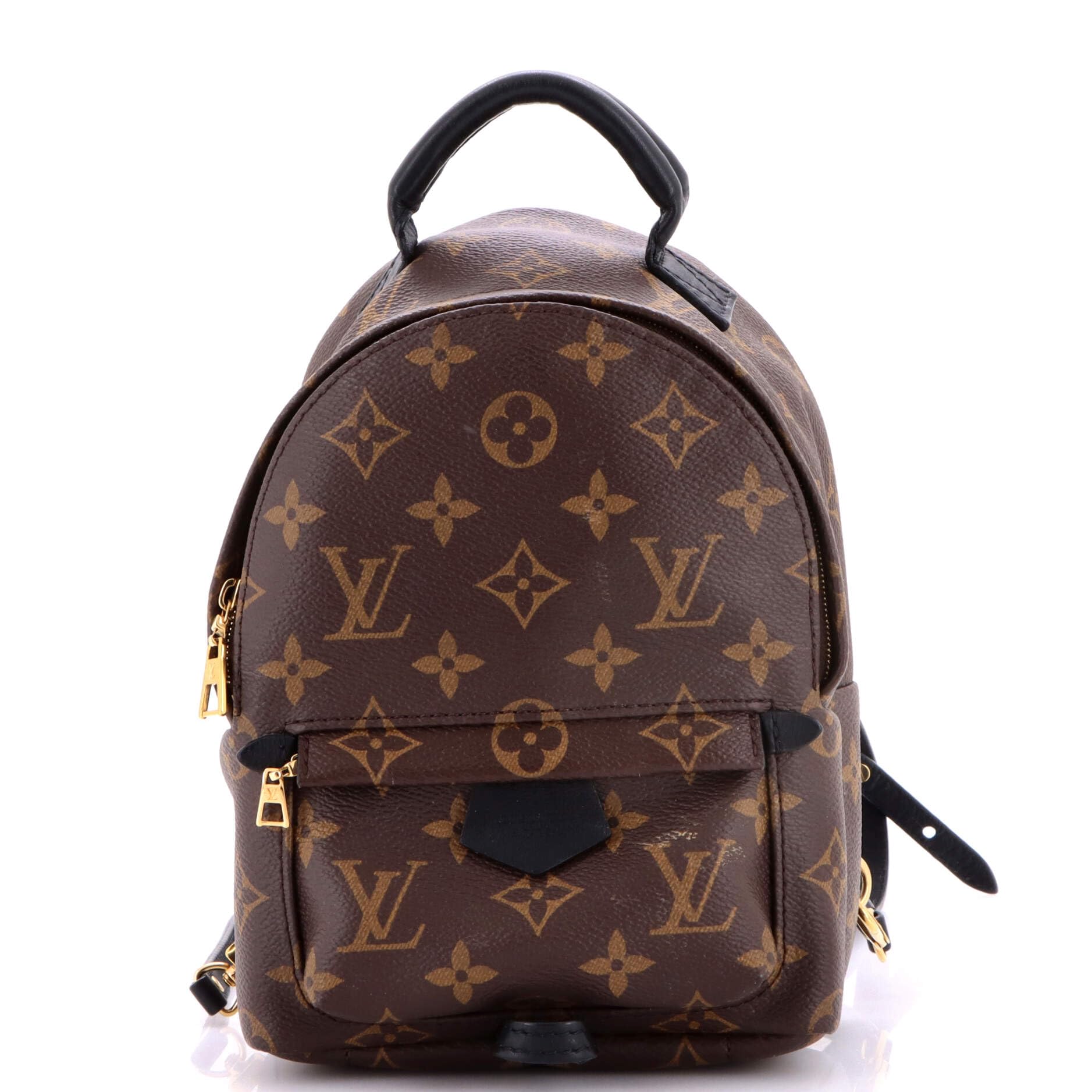 Pre-Loved Palm Springs Backpack Monogram Canvas Mini, Brown