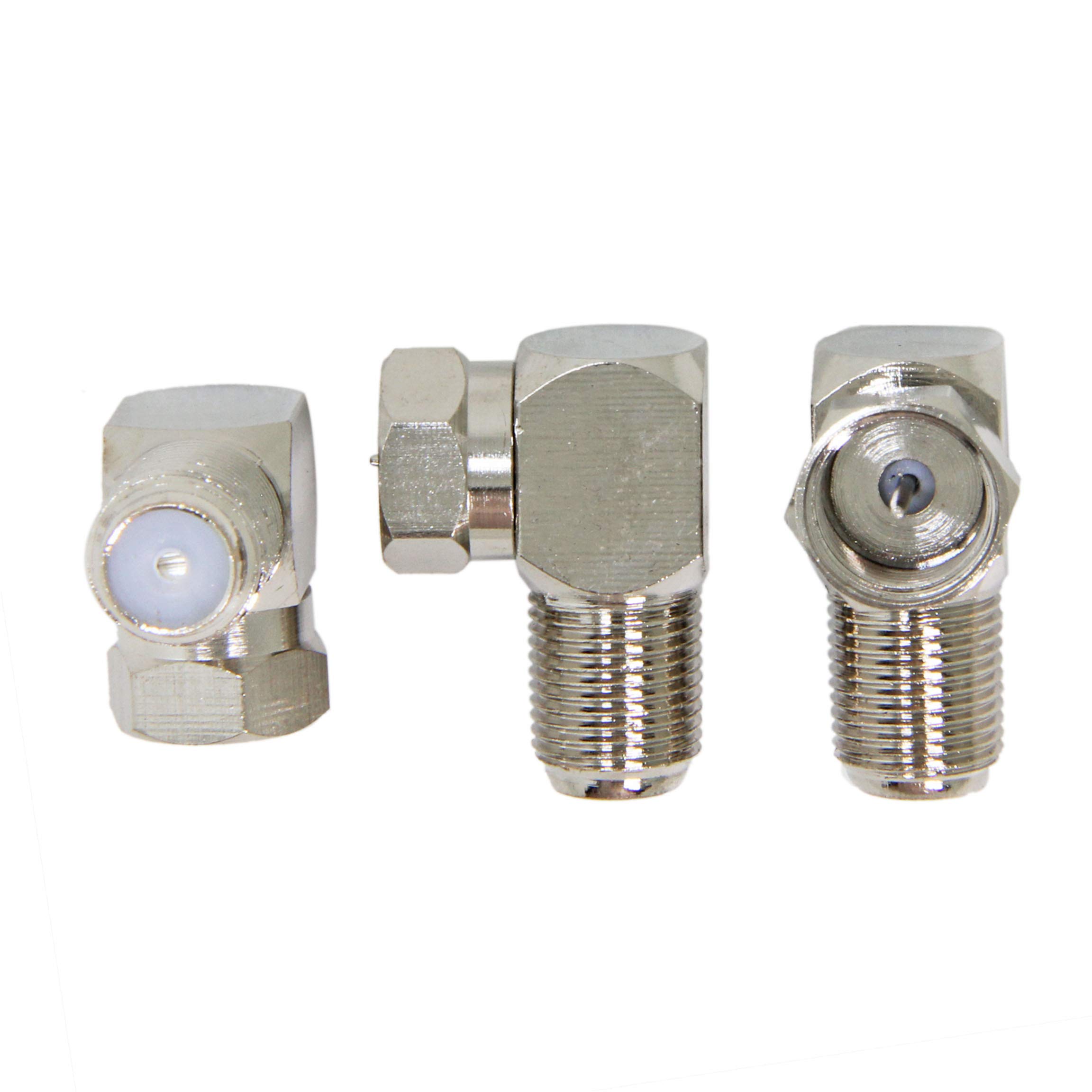 Right Angle Coax Connector, 5Pack F Type 90 Degree Coaxial Male to Female Cable Connector