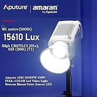 Vista 2 de Aputure Amaran 150c COB Video Light,RGBWW 150W,2,500K to 7,500K CCT with G/M Adjustment,15,610 lux @ 1m with Hyper Reflector,APP Control (White)