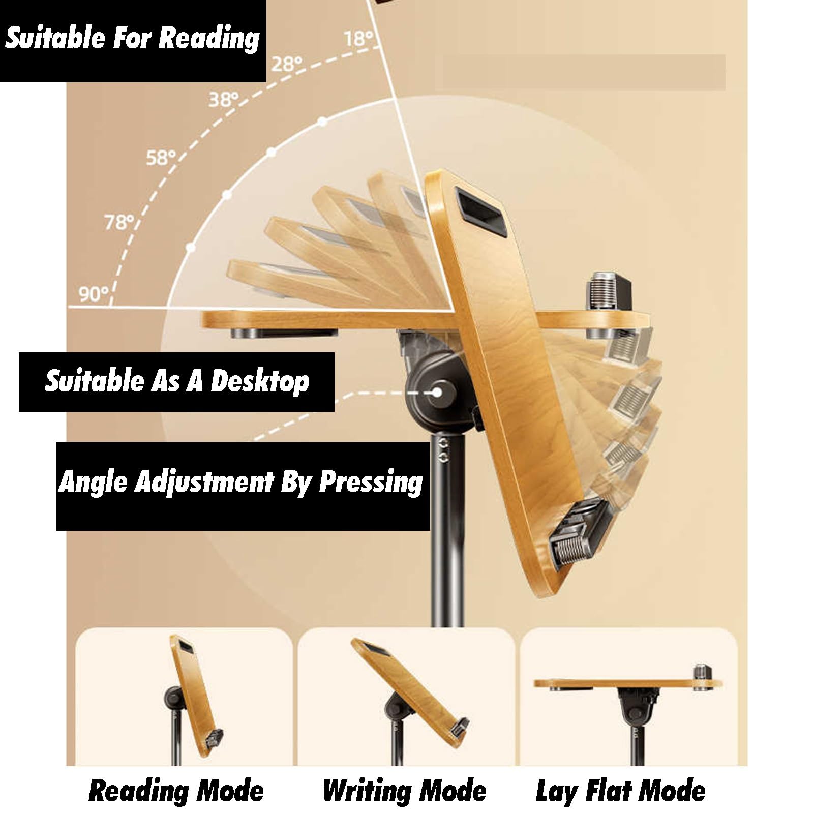 Soporte de suelo ajustable con base rodante y bandeja extraíble para partituras, laptop y pantalla