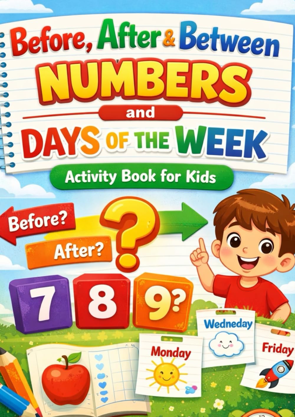 Before, After & Between Numbers and Days of the Week Activity Book for Kids | Early Math Learning Workbook for Preschool & Kindergarten (Worksheets)