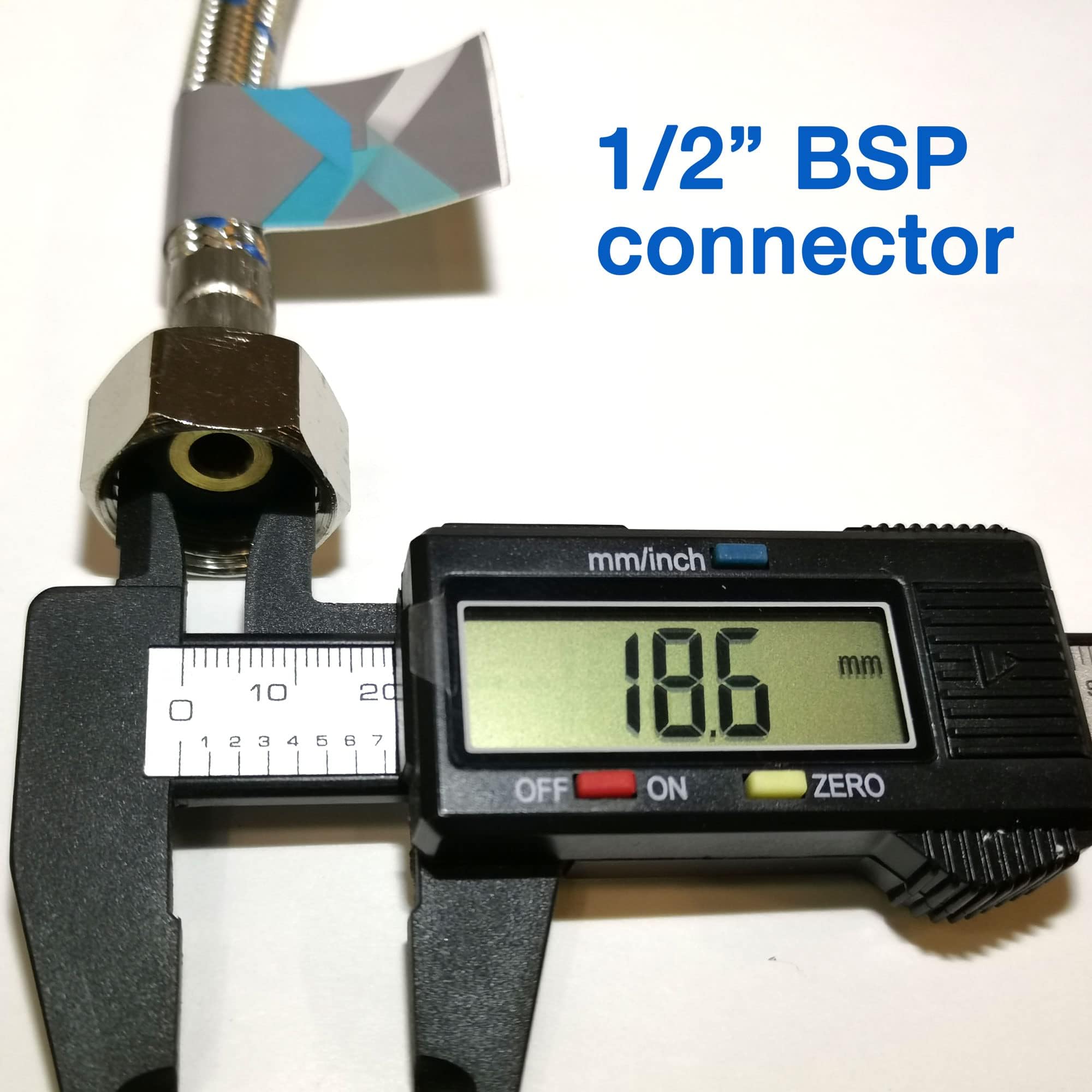 2 conectores flexibles M10 (10 mm) x 1/2 pulgada BSP (500 mm), tubos flexibles de repuesto para calderas, fregaderos y lavabos, mangueras trenzadas de acero inoxidable sin óxido, corrosión