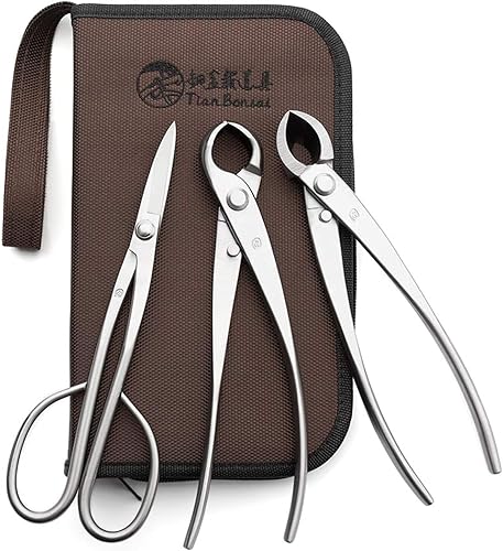El kit de herramientas de bonsái de acero de aleación de 3 piezas NBK-01 incluye tijeras de bonsái cortador de borde recto y cortador de perilla
