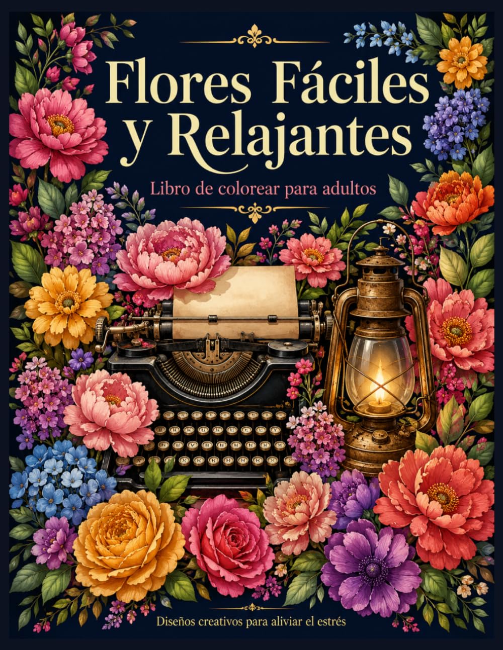Flores Fáciles y Relajantes: Libro de colorear para adultos: Diseños creativos para aliviar el estrés