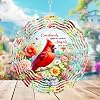 TIANCENTRAL H Cardinal Wind Spinner,3D Frosted Wind Spinner Hanging for Yard and Garden Cardinal Wind Spinner with Flower,10