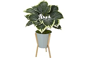 Nearly Natural Artificial Hostas 28" Green Planter