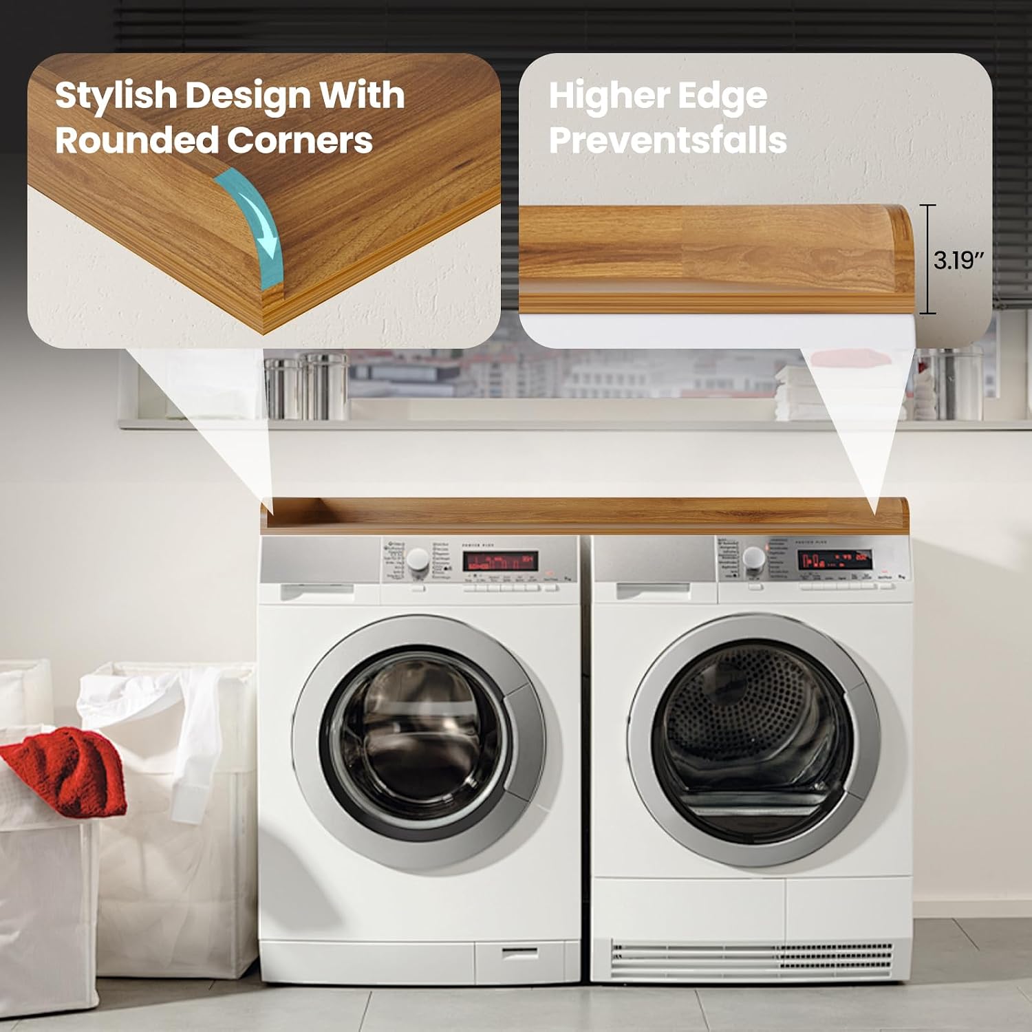 Condition photo showing New/Like New for washer dryer countertop, easy to install, modern and fashionable laundry countertop (54 x 27.6 x 3.25 in)