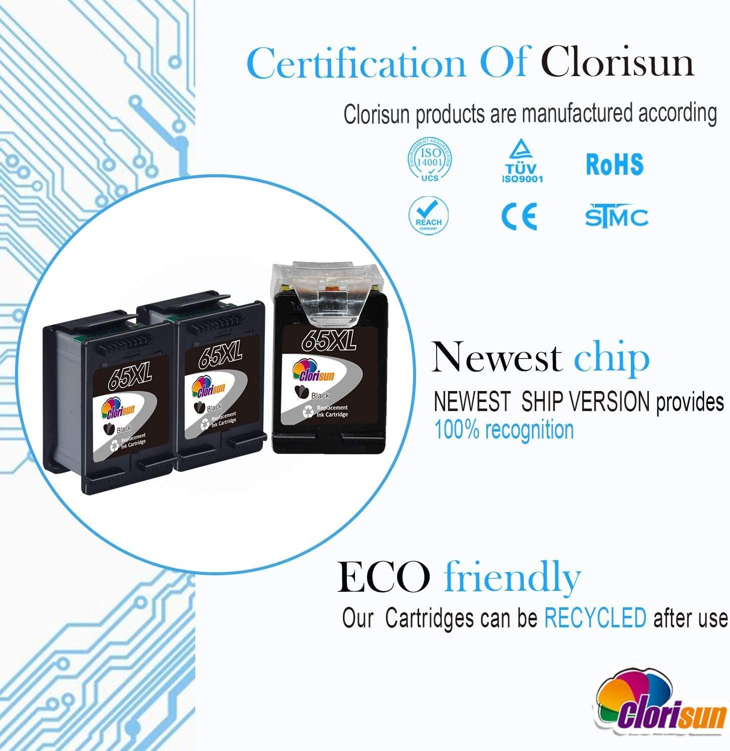 Up To 40% OFF Clorisun Remanufactured Ink Cartridge Replacement for HP 65 65XL for HP Envy 5055 5058 5052 Deskjet 2622 2652 3755 3730 3752 3721 AMP 100 Printer (1 Print Head, 3 Black Replacement Ink) ❤ Crazy Deals Clorisun Remanufactured Ink Cartridge Replacement for HP 65 65XL for HP Envy 5055 5058 5052 Deskjet 2622 2652 3755 3730 3752 3721 AMP 100 Printer (1 Print Head, 3 Black Replacement Ink)