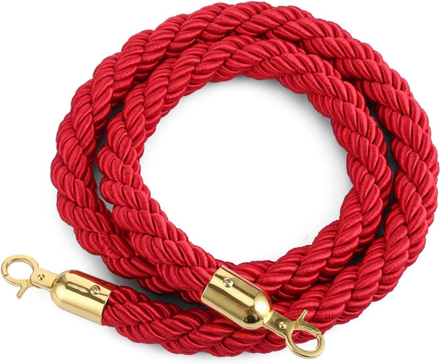 Corde de suspension en chanvre rouge 1.5m avec crochet doré