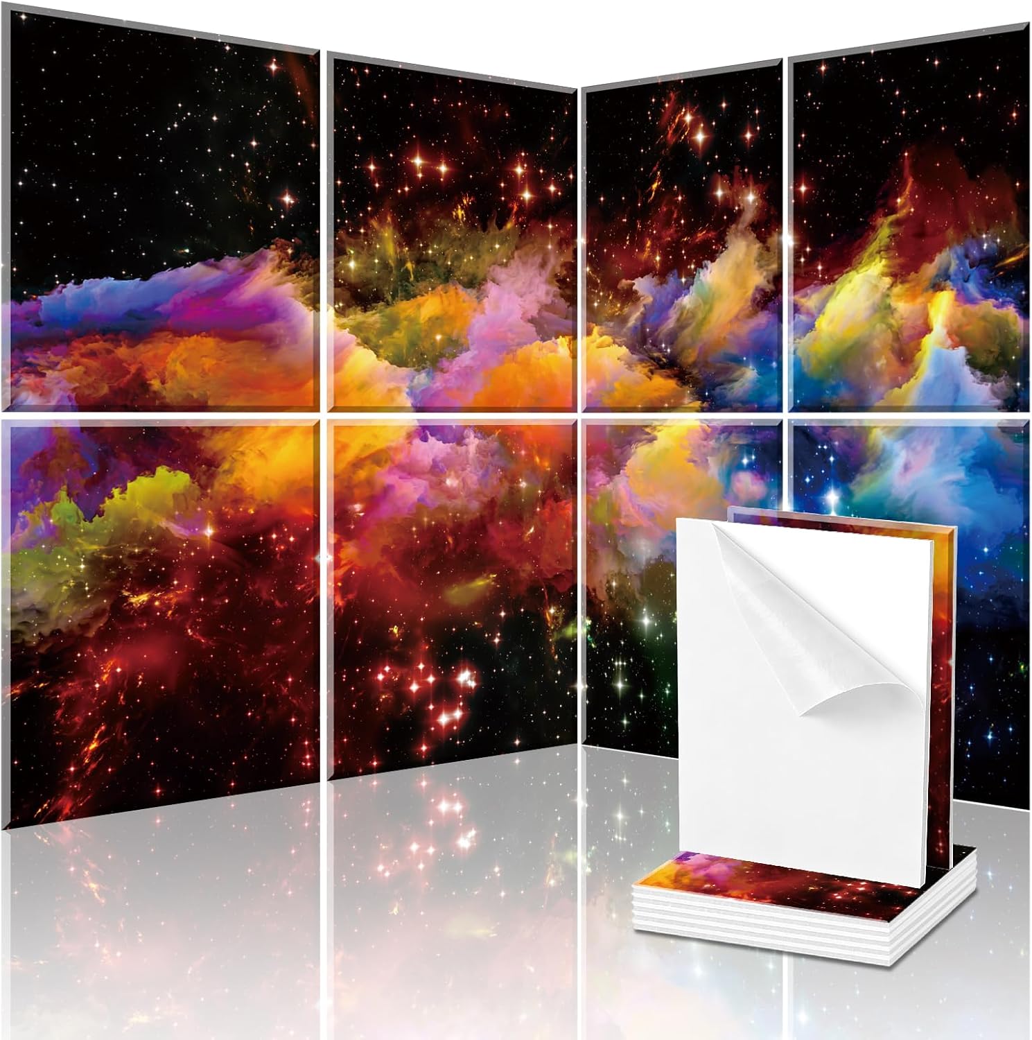 Decorative Acoustic Wall Panels 8 Pack, 48“x32” Art Sound Absorbing Panels, Soundproof Foam Panels for Bedroom, Home Theater, Studio, Office - Dazzling