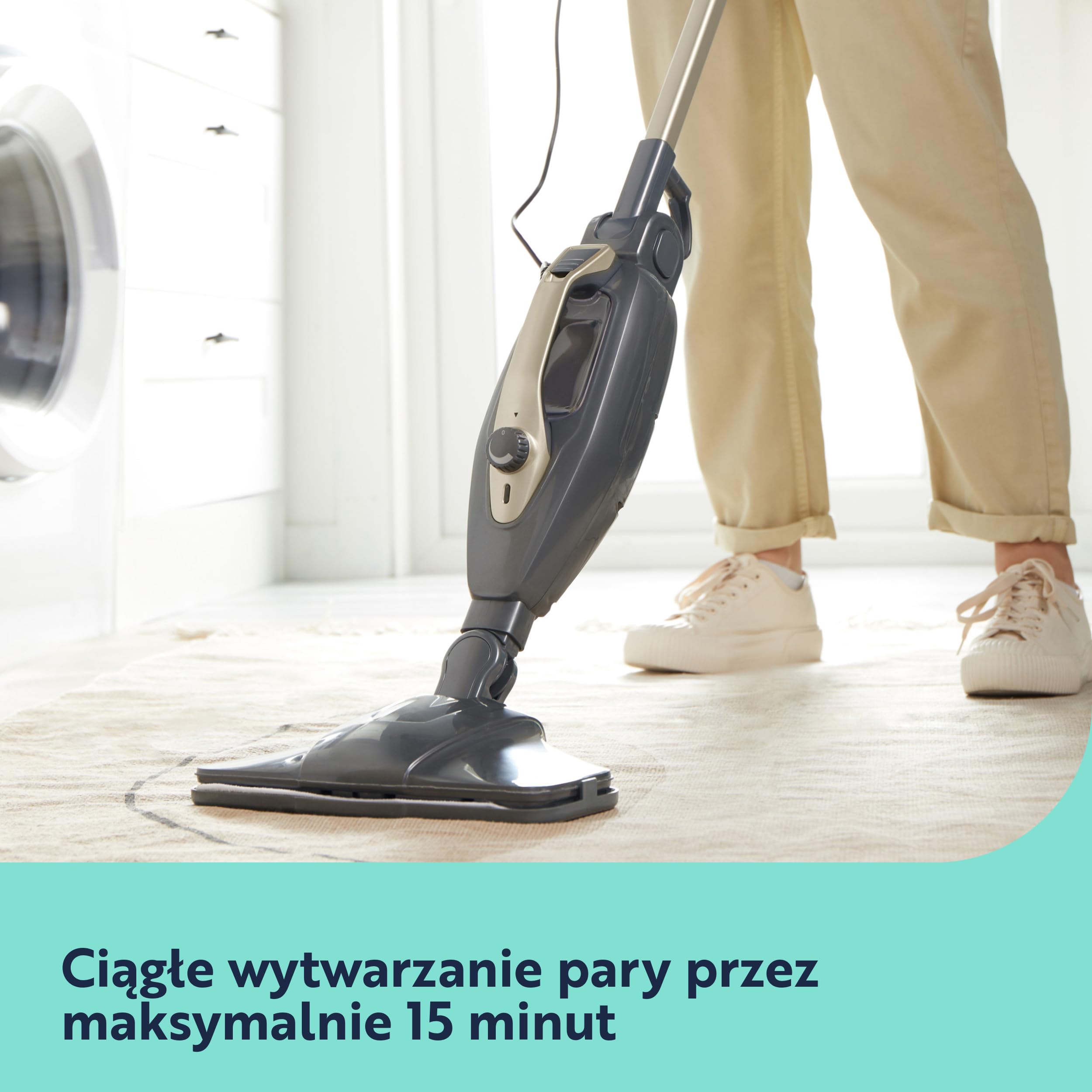 Beldray BEL01732TTVDE Titanium 14 w 1 Mop Parowy – Wielofunkcyjny Reczny Odkurzacz, 350ml, Elastyczne Zawiasy, Bez Chemikaliów, Myjka do Okien, Dodatkowe Dysze i Pady Mopowe w Zestawie, 1300W