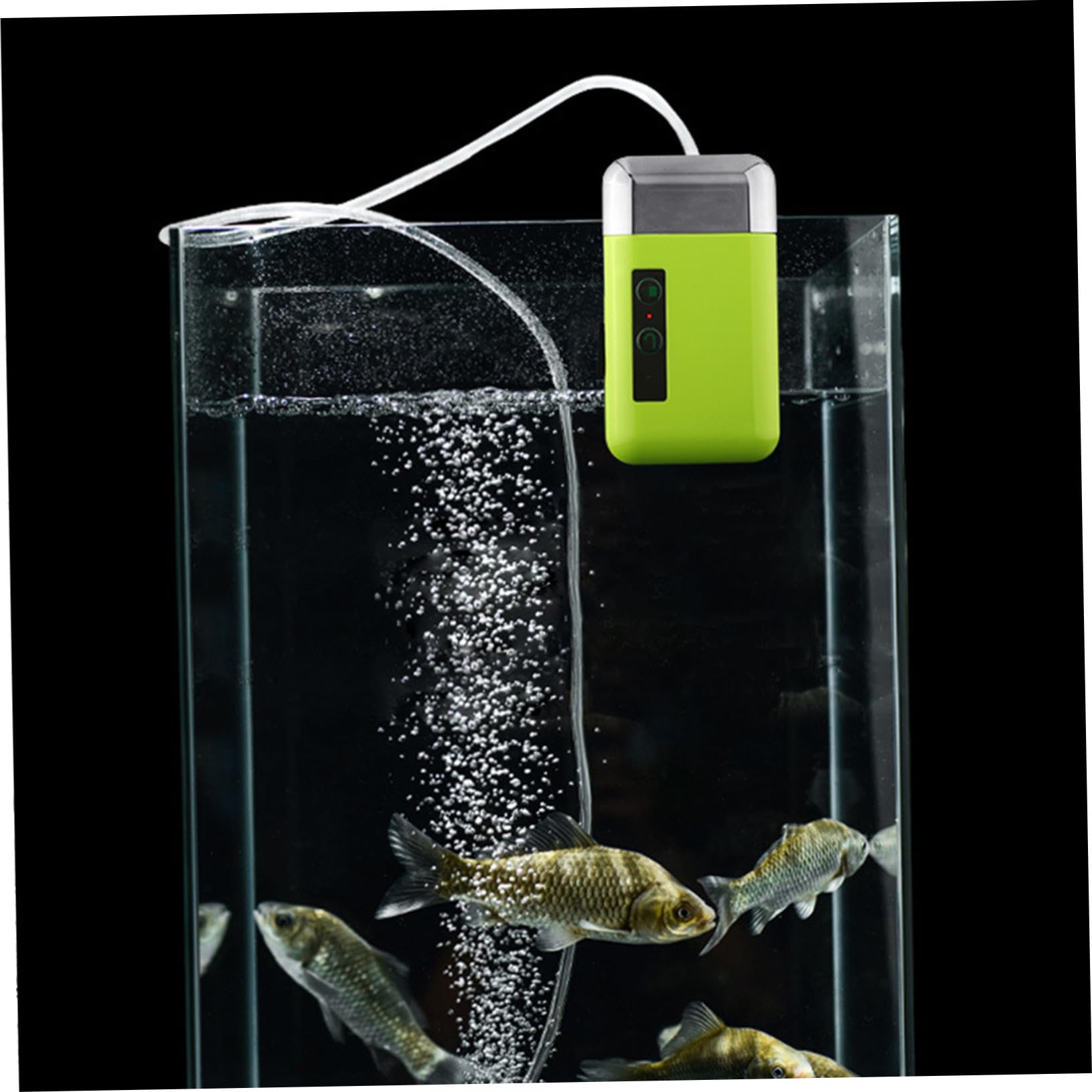USB Wiederaufladbare Aquarium Luftpumpe 6l/min Abs 2000ma Grün | Doppelfunktion mit 1, 8m Förderhöhe, für Teich und Hydrokultur, für Innenbereich und Wildes Angeln