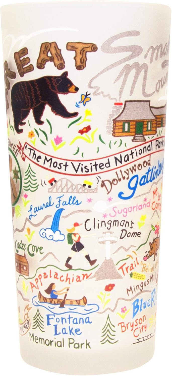 Catstudio Drinking Glass, Grand Canyon Frosted Glass Cup for Kitchen, 15oz Dishwasher Safe Tumbler, Grand Canyon National Park