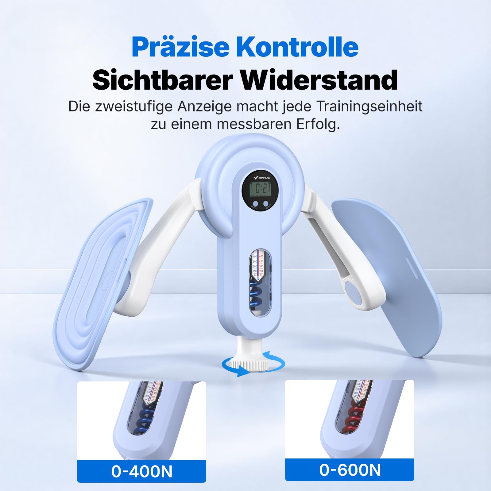 MERACH Thigh Master Oberschenkeltrainer – Beintrainer mit Zähler 400 N 600 N Widerstand 360° Verstellbar, Beckenbodentrainer für Männer und Frau Beckenbodentrainer Fitnessgeräte für Zuhause