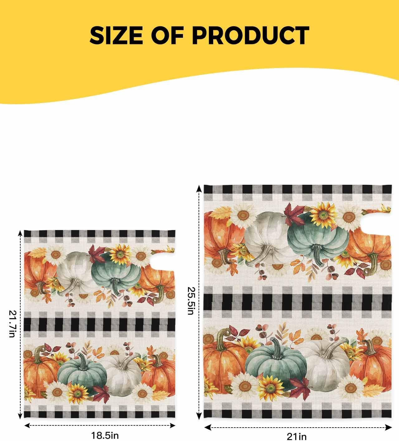 Green Orange White Pumpkin Mailbox Covers Magnetic Standard Size,Thanksgiving Sunflower Plaid Decorative Post Letter Numbers Box Wrap Decoration Covers Large Accessories for Garden Yard Outdoor Décor