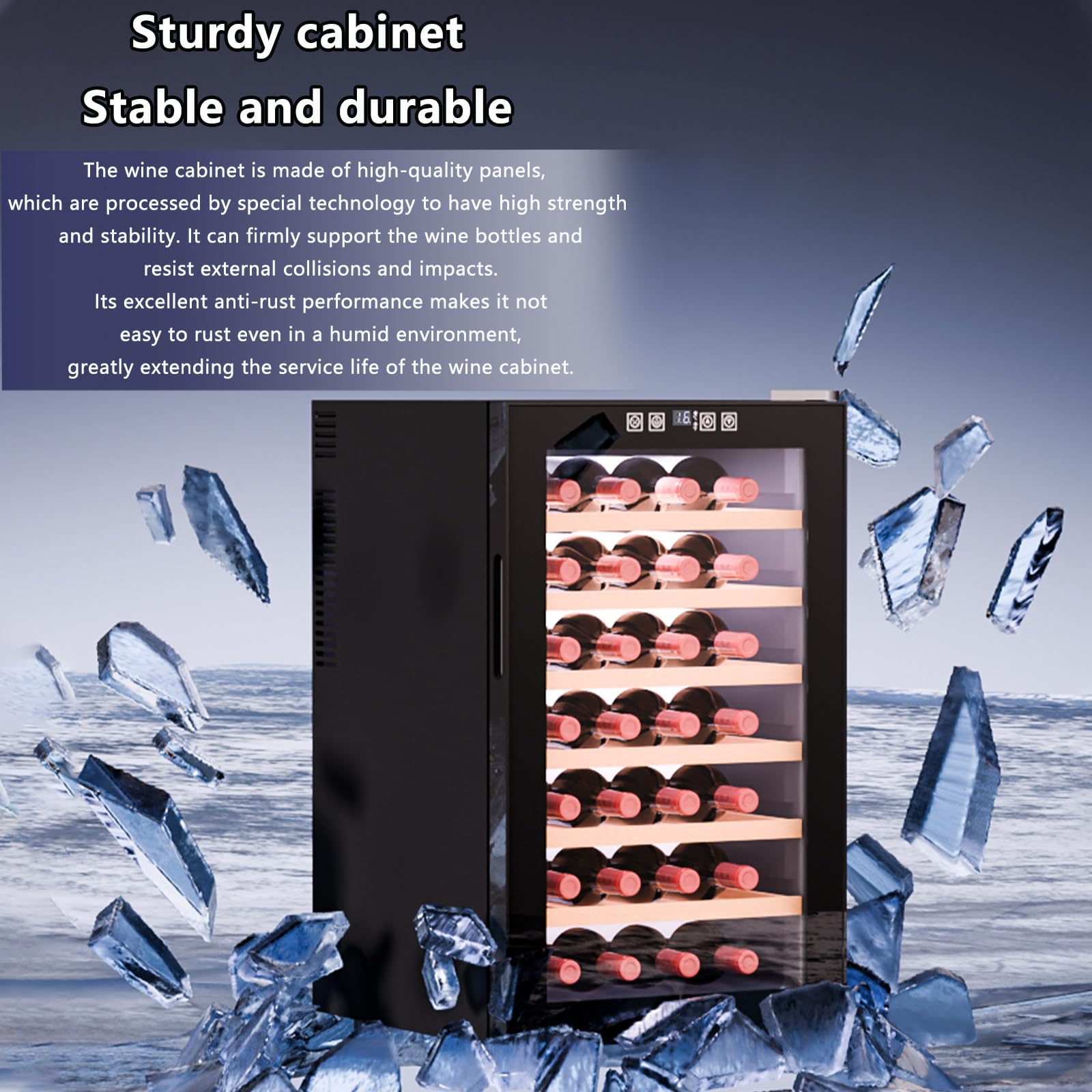 Kindevieft Wine Refrigerator - Wine Refrigerator, Full Glass Design Door with Touch Panel, Low Noise 16Bottle on Fridge.com