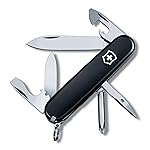 Victorinox Tinker Swiss Army Knife, 12 Function Swiss Made Pocket Knife with 2 Blades (Large and Small), Screwdriver and Wire Stripper - Black