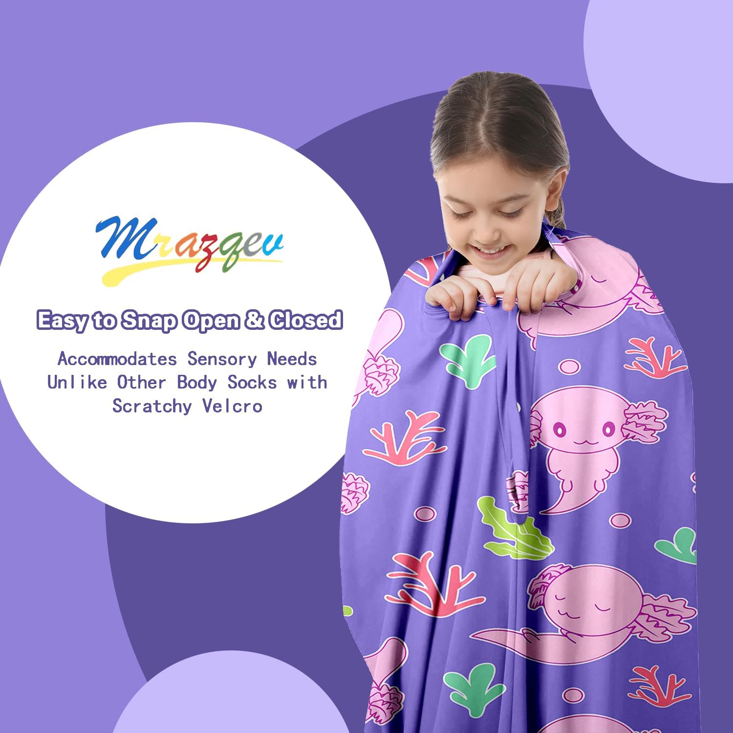 Axolotl Stretchy Sensory Body Socks - Stretchable Sensory Sack to Help Kids Relax and Focus - ADHD and Improve Sensory Full Body Sock for Kids (Large) image 5