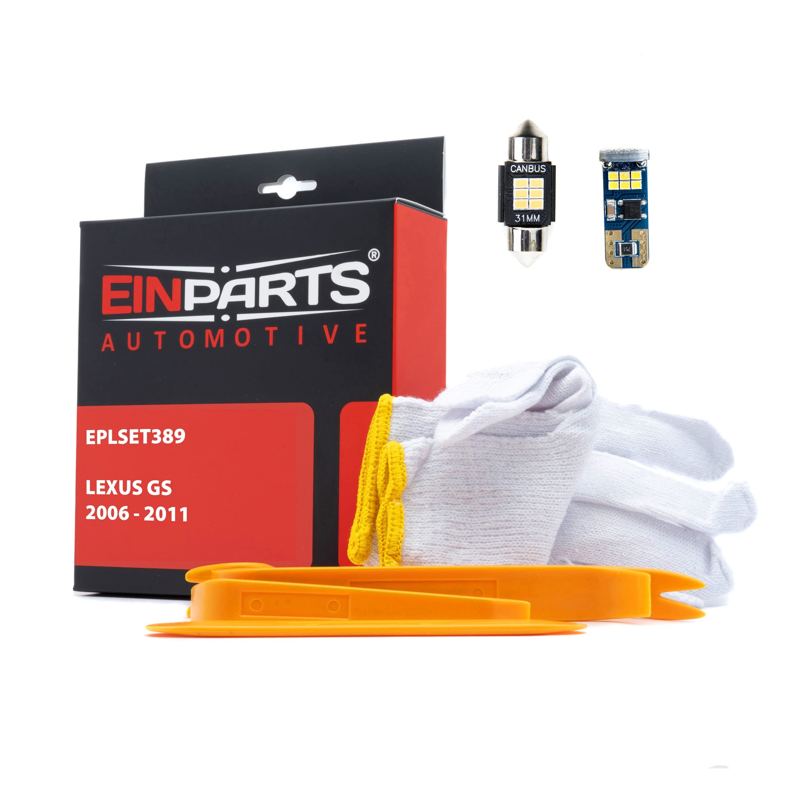 EinParts Juego de Bombillas LED para Coche, Sin errores Can-Bus, para interior de coche especifico para Lexus GS 2006-2011, 8 piezas