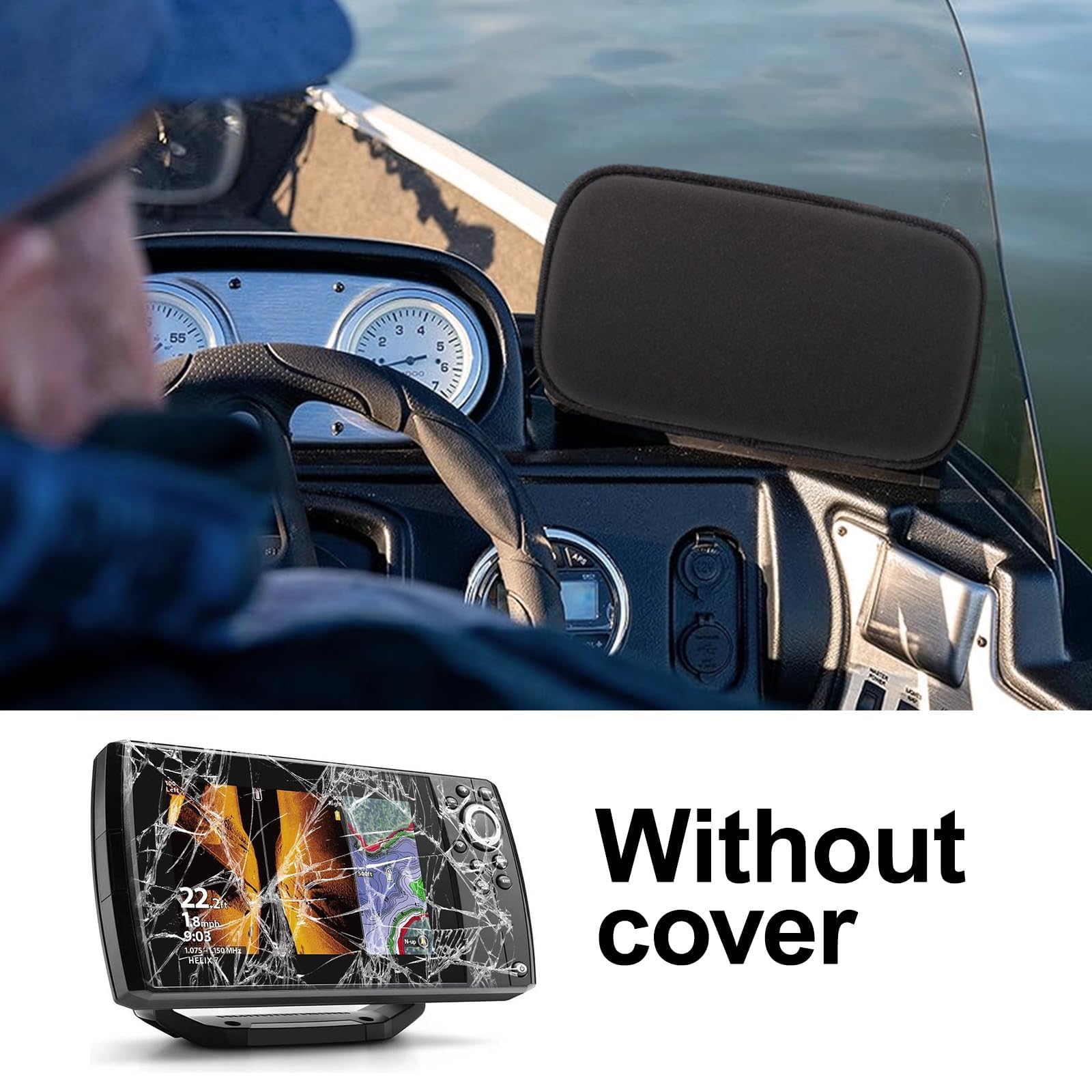 Custodia compatibile con Humminbird UC H7 in neoprene spesso Fish Finder H7 Helix 7 Copertura dello schermo, protegge lo schermo e il dispositivo da sole e condizioni climatiche avverse danni