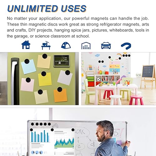 Miniatura 5 de LOVIMAG Super Strong Neodymium Disc Magnets with Epoxy Coating, Powerful Permanent Rare Earth Magnets 1.26 inch x 18 inch, Pack of 6