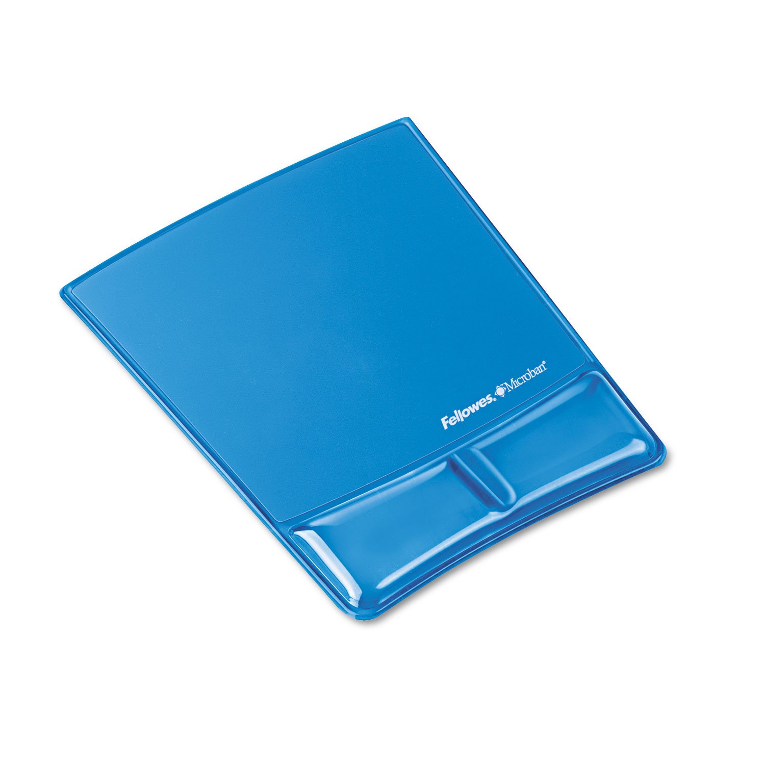 Fellowes Repose-poignet Crystal Bleu - Tapis de souris (Bleu, Monotone, Plastique, 200 mm, 254 mm, 2,4 cm)
