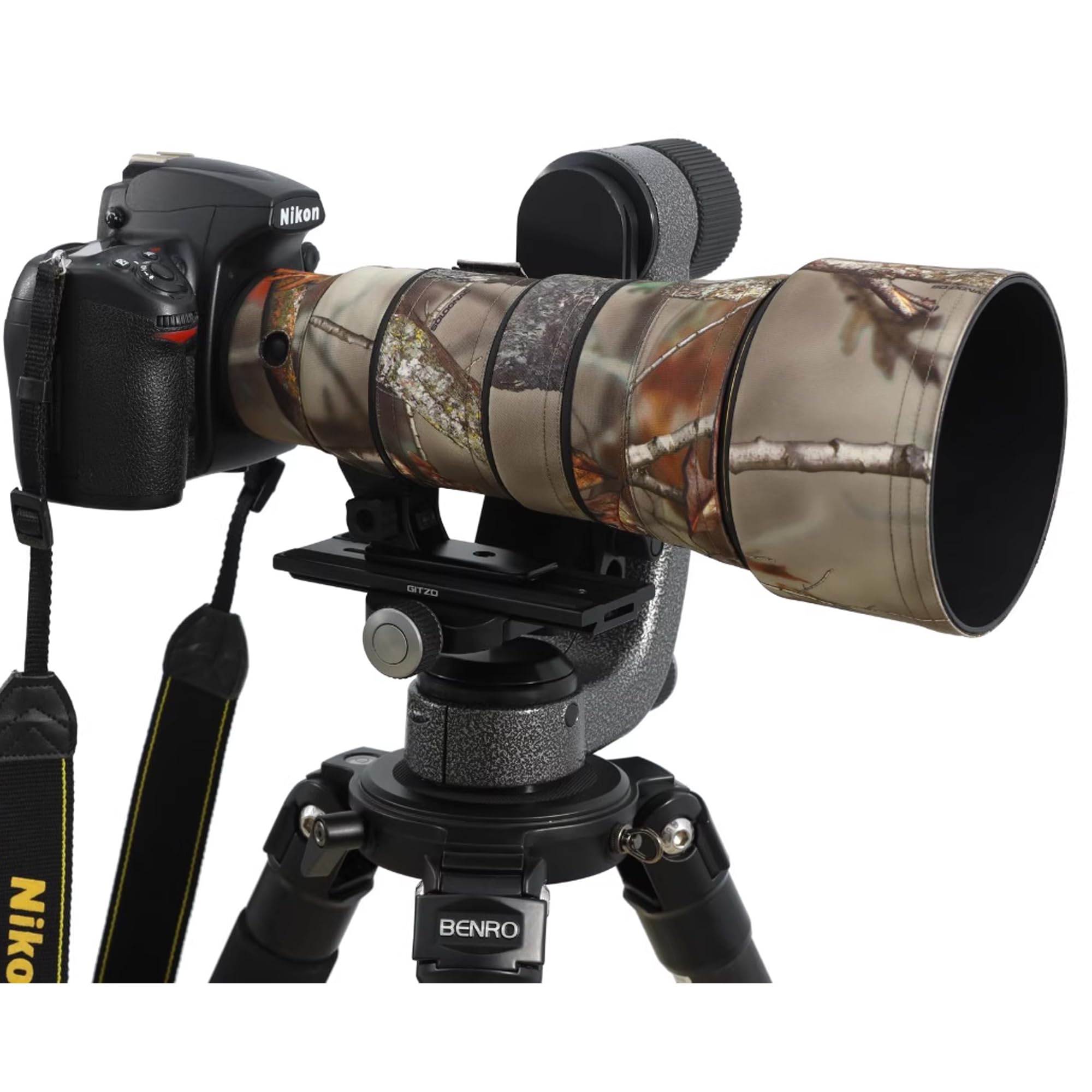 ROLANPRO Osłona Obiektywu Kompatybilna z Nikon AF-S 500mm F5.6E PF ED VR, Wodoodporna Kamuflażowa Osłona Ochronna Obserwacja Ptaków - #20 Jungle B