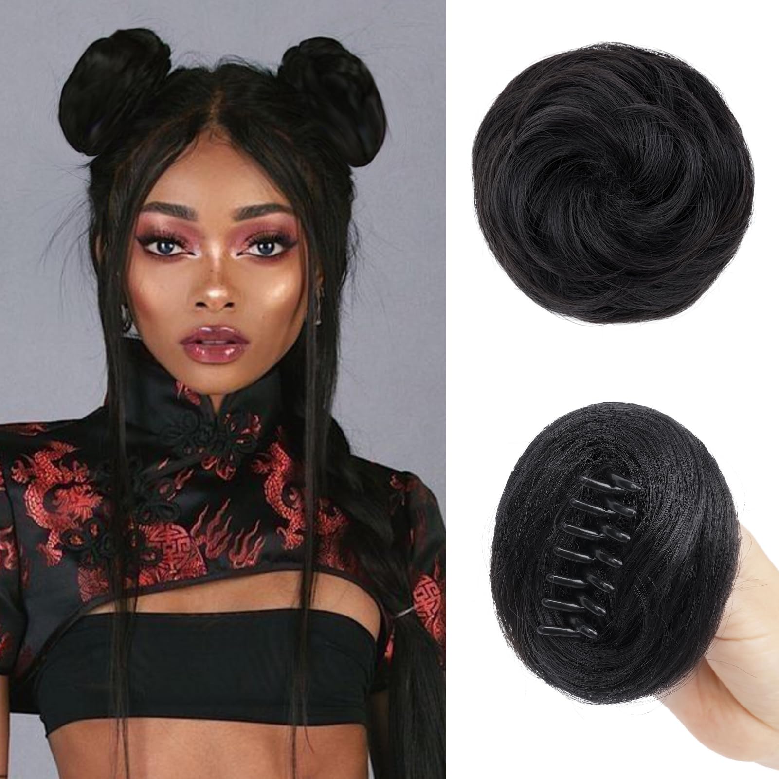 Amazon.com : Foaoit 2PC Space Bun Hair Clip Natural Black Hair Bun