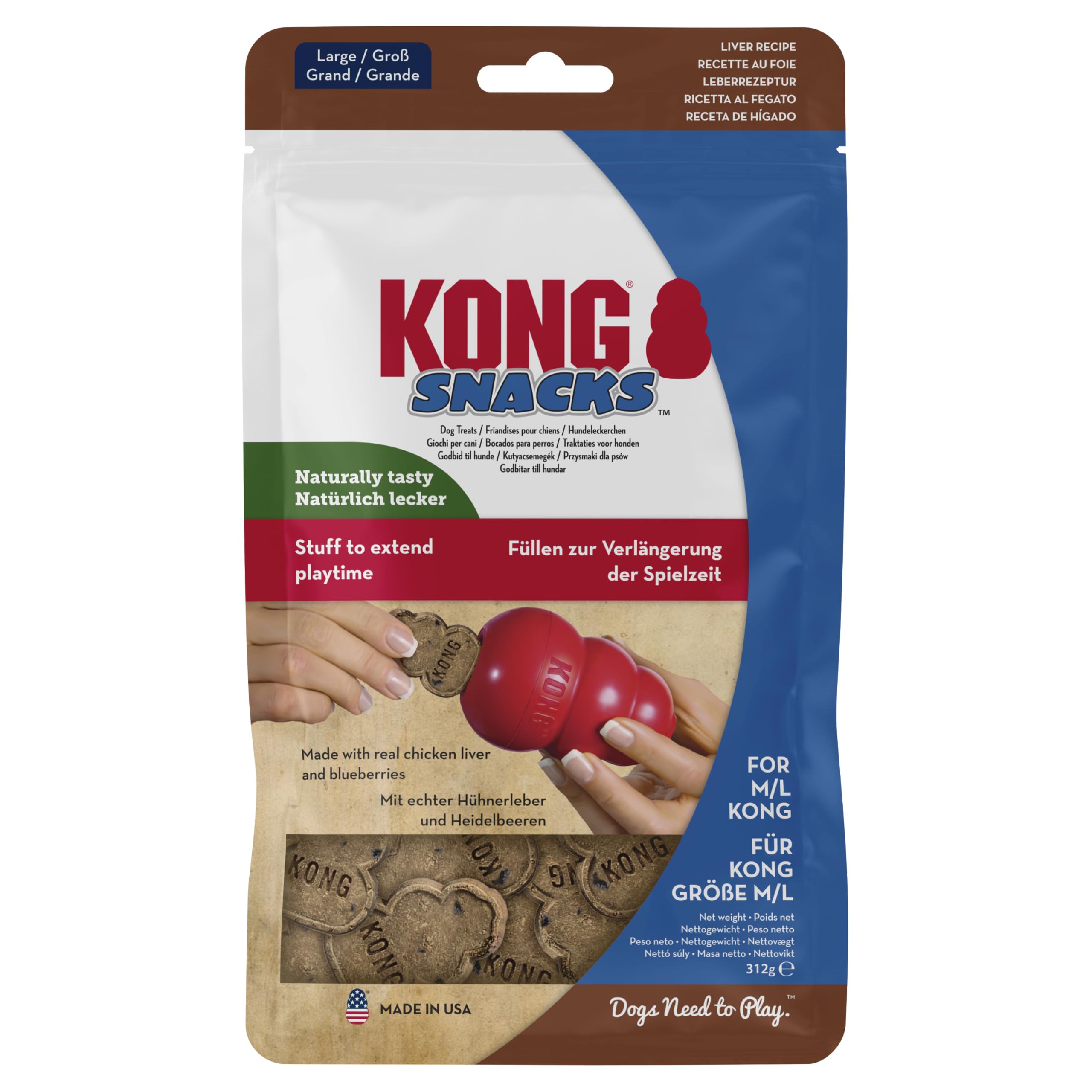 KONG Snacks Chicken Liver Biscuits, For Large KONG Toys