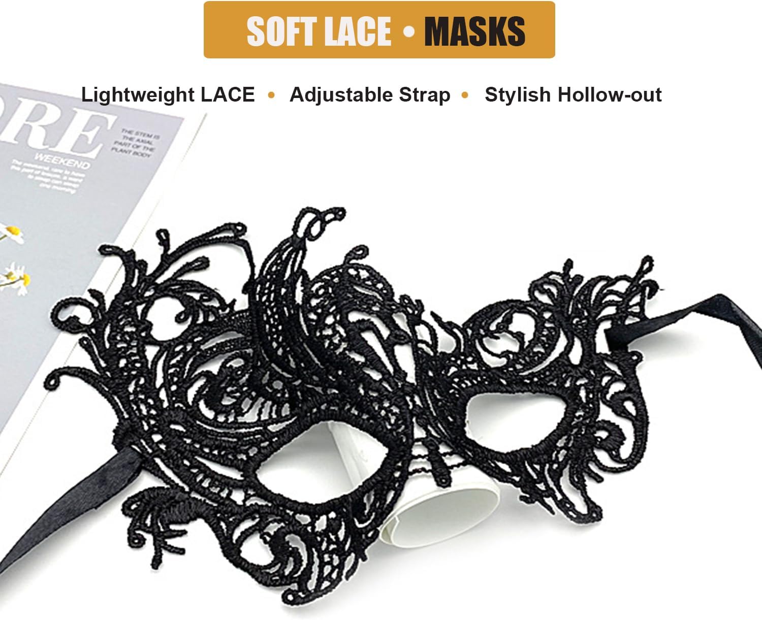 Masquerade Mask for Women Men Couple Halloween Venetian Eye Masks for Party Costume Mardi Gras Cosplay - Image 2
