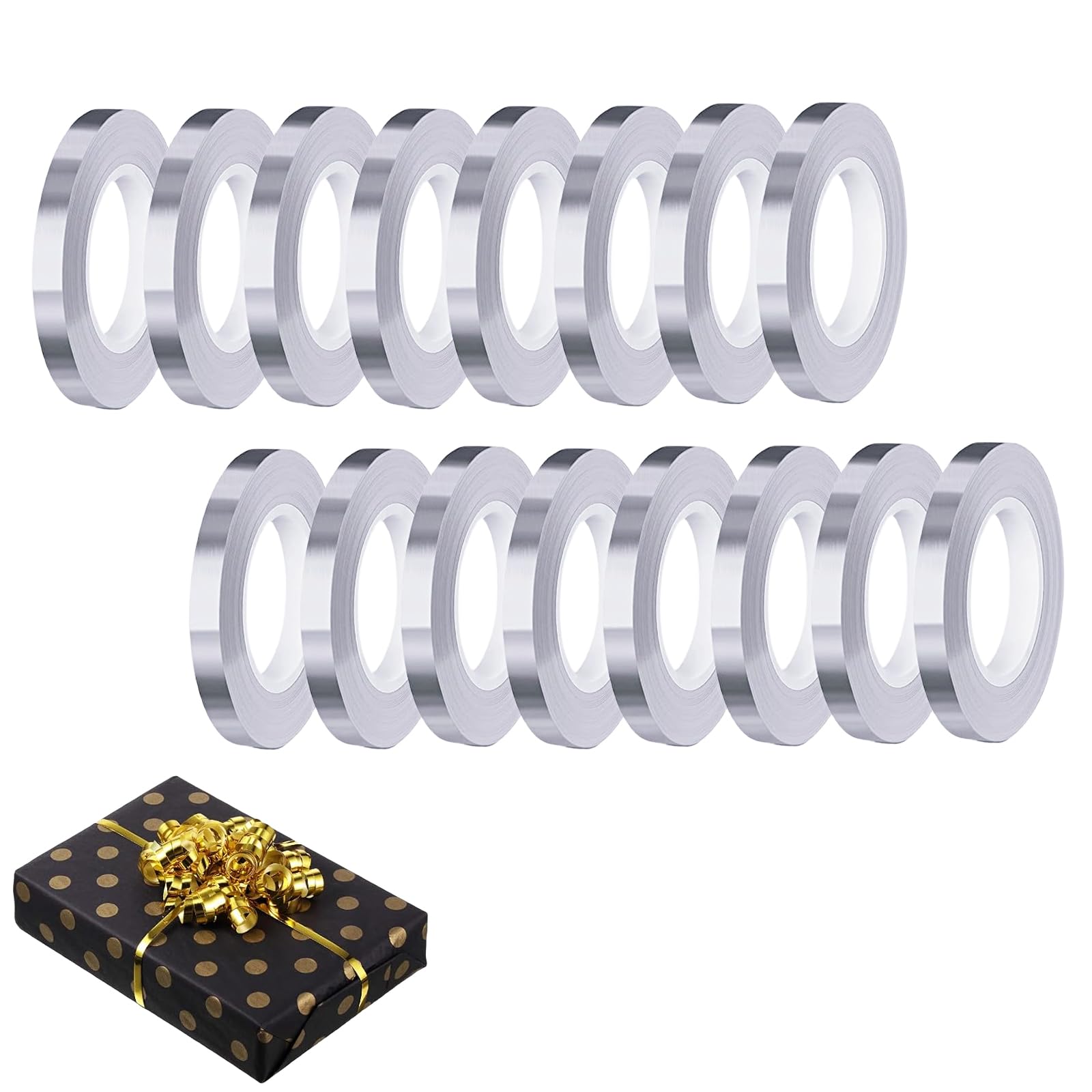 Nastro Arricciato Color Argento - Rotolo Da 450 Metri (Larghezza 0,9 Cm) Per Palloncini, Regali E Decorazioni Fai Da Te