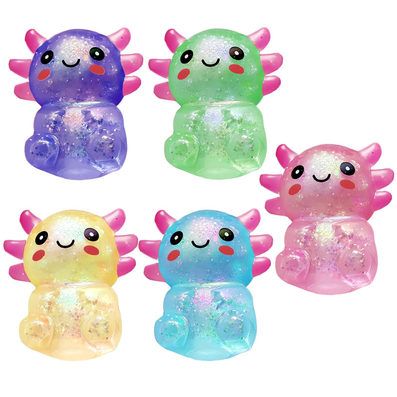 5 Pcs Axolotl Toy Squeeze Toys,Stress Balls Fidget Toys Slowly Rise