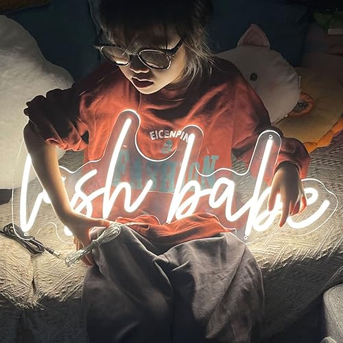 Miniatura 4 de MewNeon Lash Babe - Letrero de neón para negocios, letrero de luz de pestañas para estudio de belleza, decoración de pared, pestañas hechas a mano,