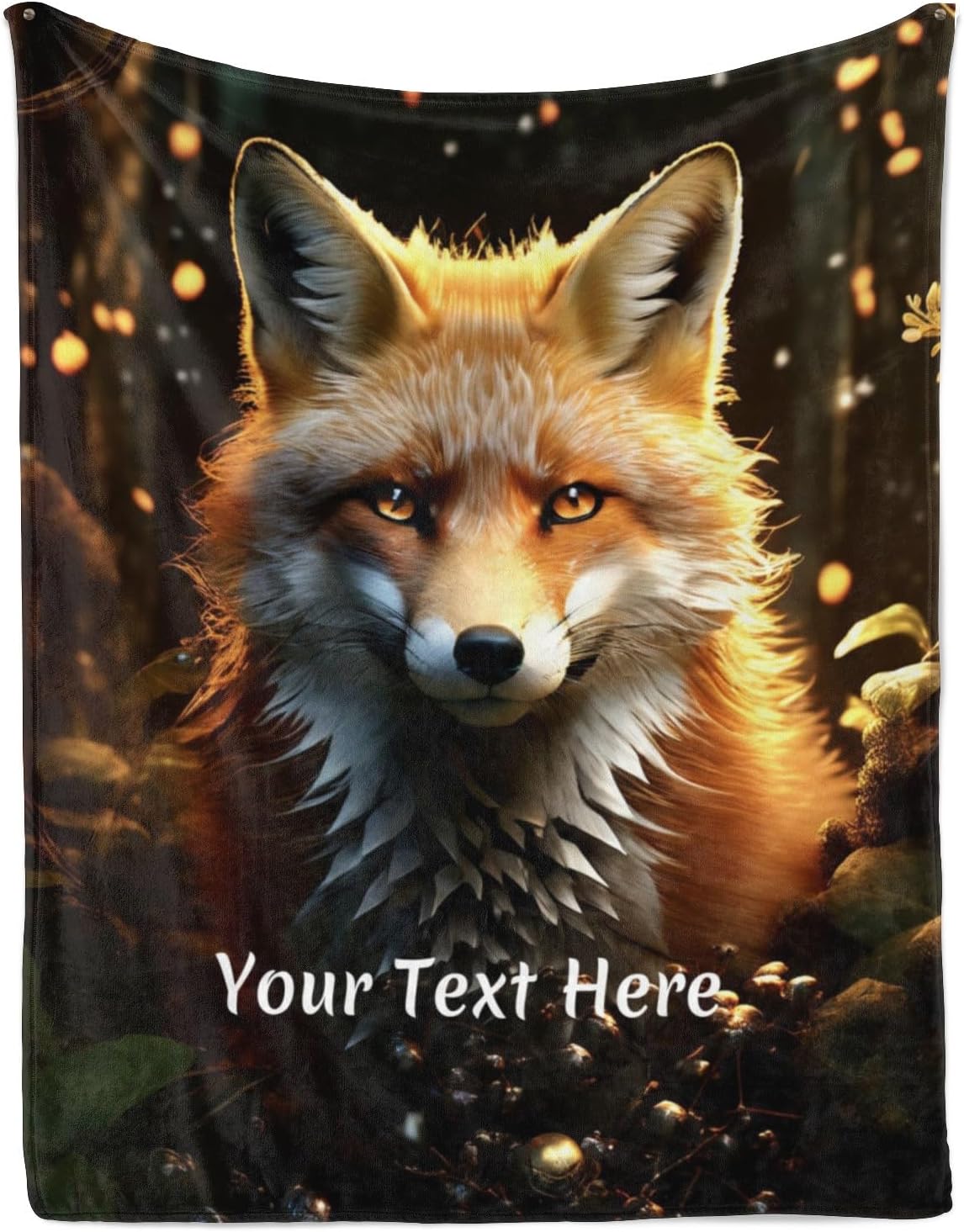 Personalized Fox Blanket, Ultra Soft Micro Flannel Blanket for Bed Couch Living Room(Teens), 50 x 60 Inches
