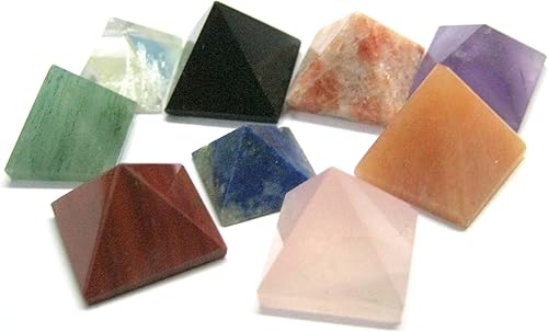 Crystalmiracle Lote de 9 mini pirámide sueltas de cristales de cristal Bagua Vaastu para curación de bienestar energía psíquica Feng Shui Reiki