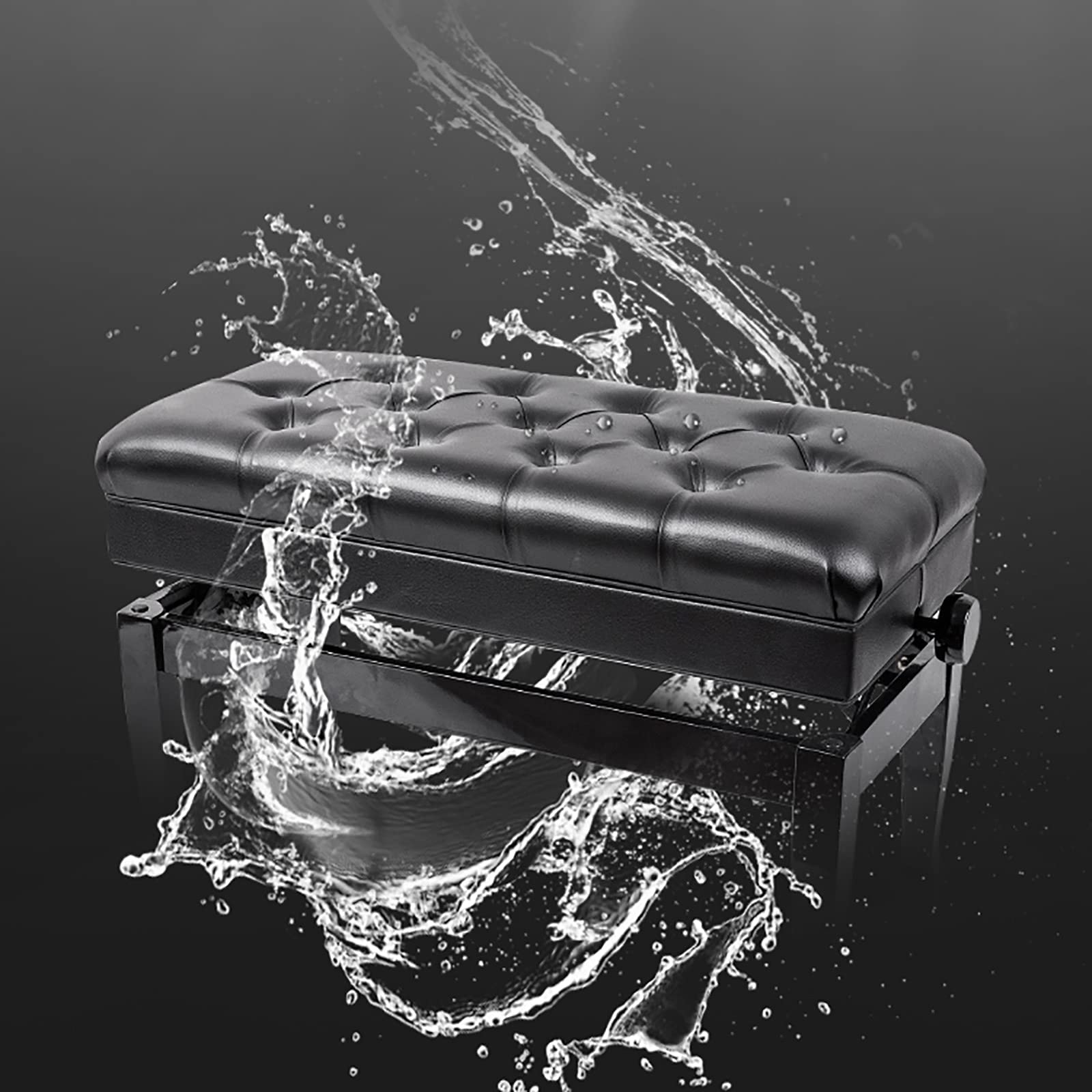 Sgabello per Pianoforte, Tavolo da toeletta, Sgabello Regolabile per Pianoforte Doppio con Scomparto per Musica Nascosto