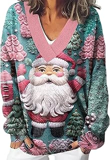 Jersey de Navidad para mujer, sudadera de cuello redondo, manga larga, suéter de Navidad, informal, sudadera de Navidad, camiseta de Navidad, conjunto familiar